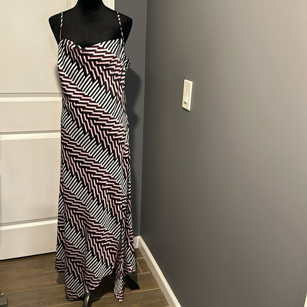 Never worn cow neck multi color dress nice and airy